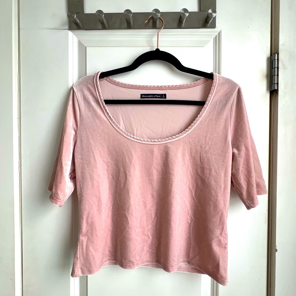 Abercrombie & Fitch - L - Cropped Velvet Top
